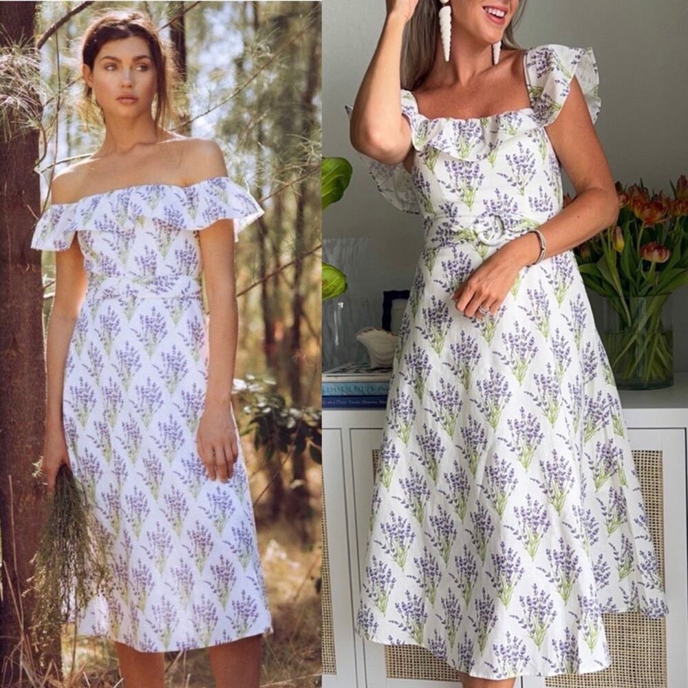 LIKE NEW Cousin the Label Margarita Floral Linen Dress